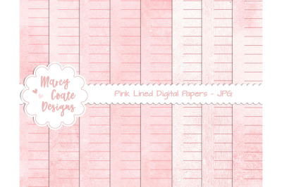 Lined Pink Journal Pages - US Letter size