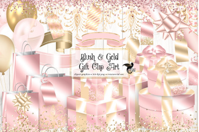Blush and Gold Gift Clipart