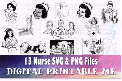 Nurse SVG Bundle PNG files medical doctor health illustration graphic