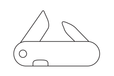 Camping folding knife Icon outline