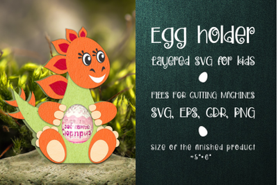 Stegosaurus - Chocolate Egg Holder template SVG