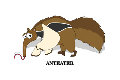 cute anteater animal cartoon