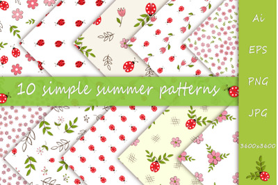 Set of simple seamless patterns