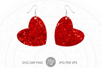 Heart earrings SVG cut file