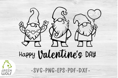 Gnomes svg Valentine gnome svg cut file Happy valentine&#039;s day svg