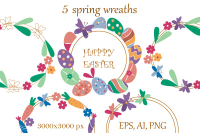 Easter png Easter Wreath Clipart Easter frame Happy easter clipart