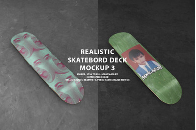 Realistic Skateboard Deck Mockup 3