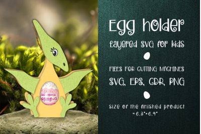 Pteranodon - Chocolate Egg Holder Template SVG