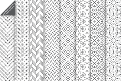 Set of 8 geometric seamless patterns