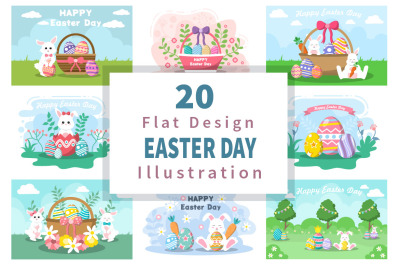 20 Happy Easter Day illustration