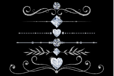 Elegant Diamond Dividers PNG Clipart