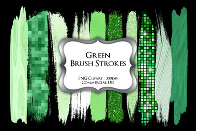 Green&nbsp;Brush Strokes PNG Clipart Graphics