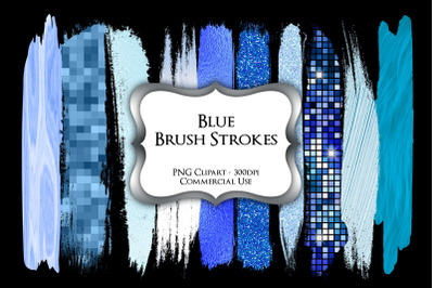 Blue Brush Strokes PNG Clipart