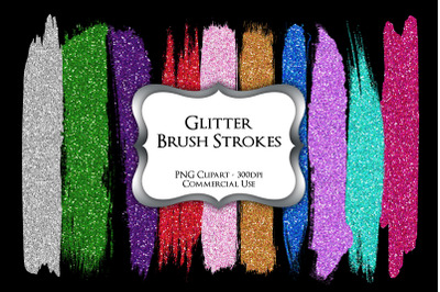 Glitter Brush Strokes PNG Clipart