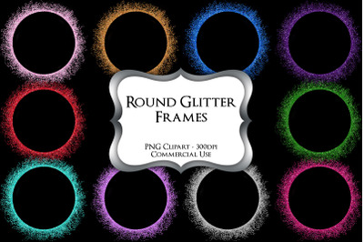 Round Glitter Frames PNG Clipart