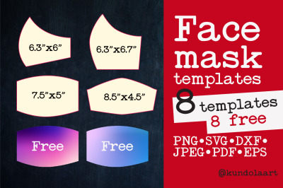 Face Mask Template SVG, PNG. BONUS