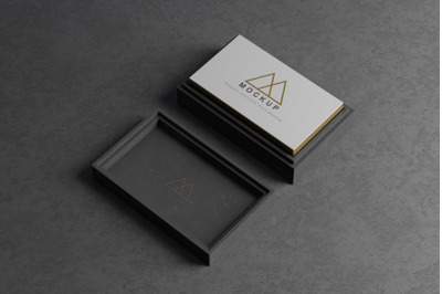 Business Card With Case Mockup