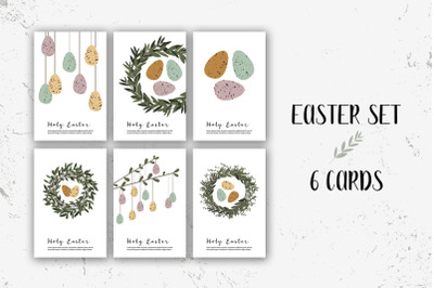 Holy Easter cards. Cute Easter egg. Eco rustic decoration