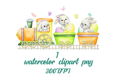 Watercolor Easter Bunny Clipart. toddler easter shirt, rabbit easter e