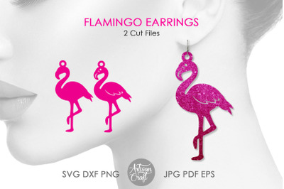 Flamingo earrings SVG, flamingo jewelry