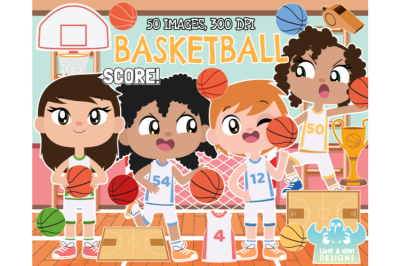 Basketball Clipart - Lime and Kiwi Designs