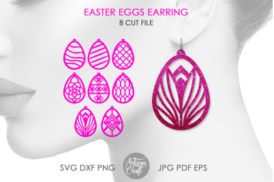 Easter earring SVG, Easter eggs earring SVG