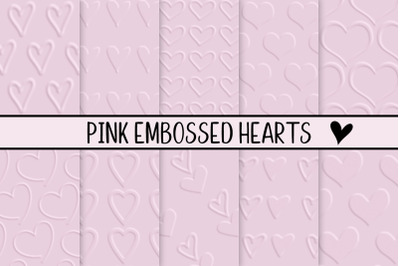 Pink Embossed Hearts