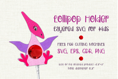 Pteranodon -Lollipop Holder SVG for kids