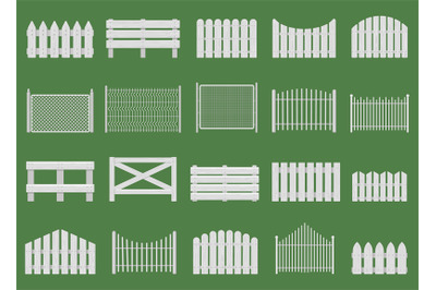 White fences. Wooden fences, garden or house wood fencing. Rural white