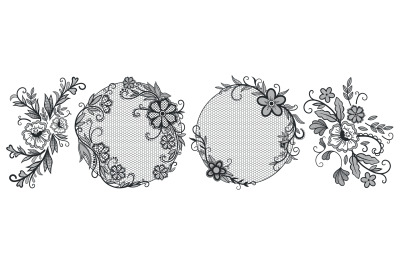 Lace floral elements. Vintage decorative pattern&2C; beautiful floral wed