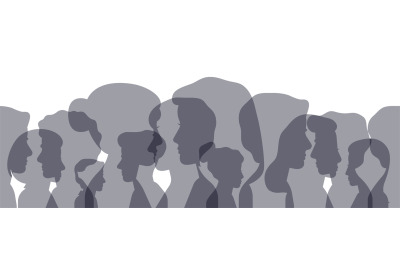 Profile silhouettes. Male and female face heads silhouettes concept ba