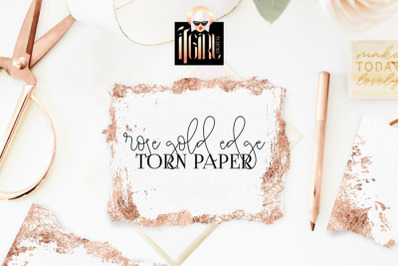 Deckled paper with rose gold edge