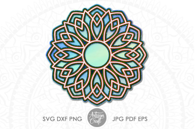 3D Mandala SVG, Layered Mandala SVG