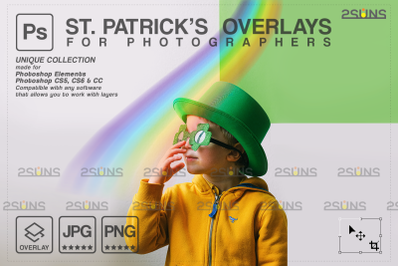 St Patricks day digital background &amp; Photoshop overlay: Rainbow