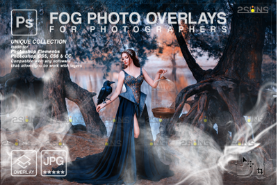 Photoshop overlay: Fog overlay &amp; Smoke overlay, Halloween overlay