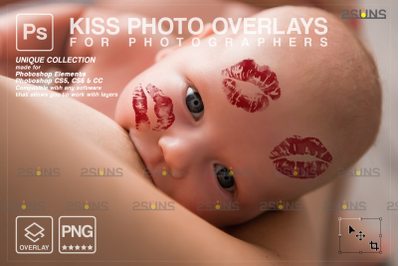 20 Kiss Overlays &amp; Photoshop Overlay, Valentines day overlays, Digital