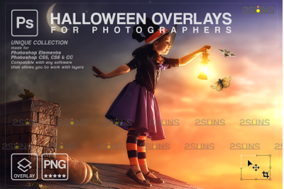 Halloween overlay &amp; Halloween digital backdrop: Photoshop overlay