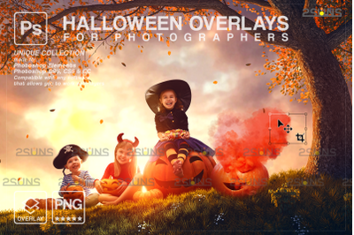 Halloween overlay &amp; Halloween digital backdrop