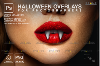 Halloween overlay &amp; Photoshop overlay, vampire overlay, skeleton
