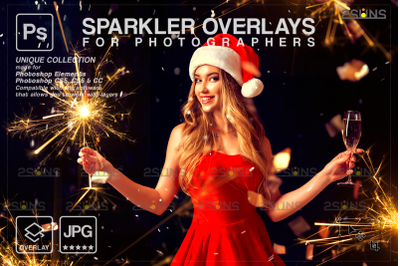 Christmas sparkler overlay &amp; Photoshop overlay
