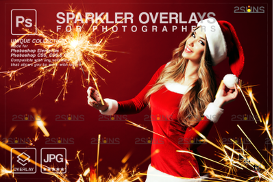 Christmas sparkler overlay &amp; Photoshop overlay
