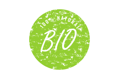 Bio natural product, label rubber stamp green