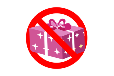 No gift to celebrate holiday and event concept