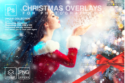 Christmas overlay &amp; Glitter overlays, Photoshop overlay