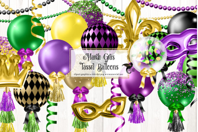 Mardi Gras Tassel Balloons Clipart