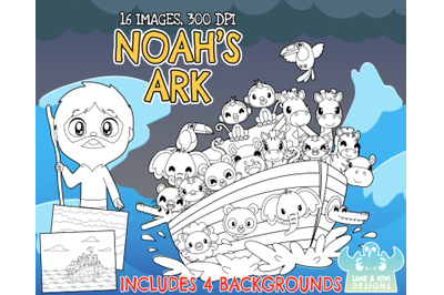 Noah&#039;s Ark Digital Stamps - Lime and Kiwi Designs