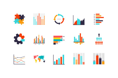 Infographics analysis chart. Modern presentation diagram objects, anal