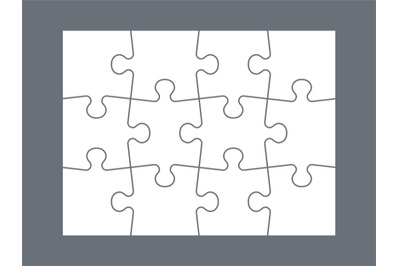 Parts of puzzle. White jigsaw infigraphic template&2C; blank matching par