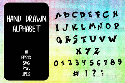 Hand-Drawn Black Alphabet SVG