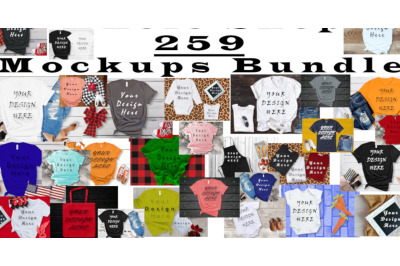 259 Mockups Bundle, Mockup for Women, Men and Kids, Face Masks, Frames